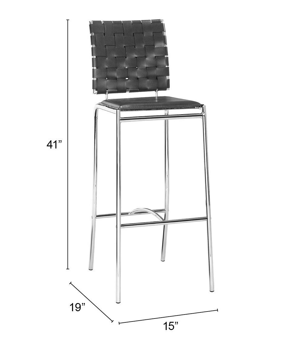 Criss Cross Barstool (Set of 2) Black