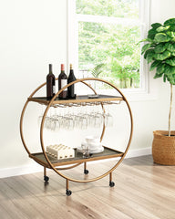 Arc Bar Cart Brass & Black