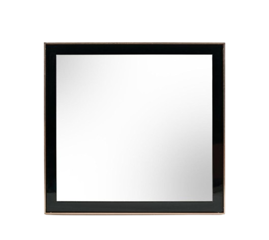 39" Rose Gold and Black Wood and Metal Framed Accent Mirror