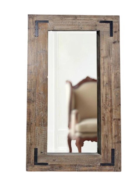 75" Brown Wood Framed Leaning Accent Mirror