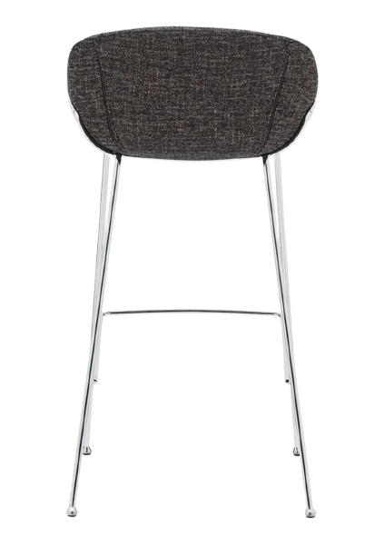 Set of Two 30" Black And Silver Steel Low Back Bar Height Bar Chairs