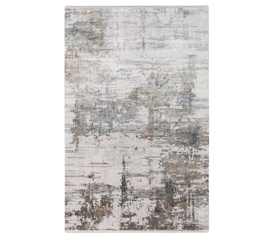 Venice Frasier Ivory/Gold Abstract Area Rug 7'6"x9'6"