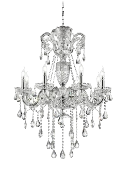 Candle Style Empire Transparent Glass Led Ceiling Light