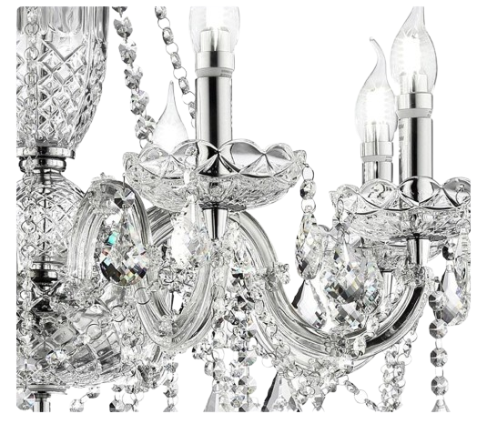 Candle Style Empire Transparent Glass Led Ceiling Light