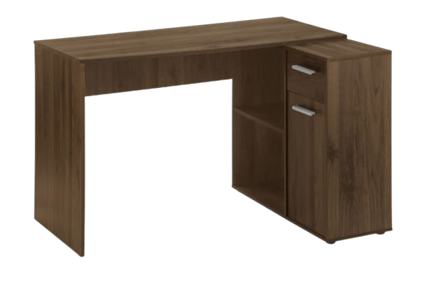 46" Brown Wood L Shape Computer Desk