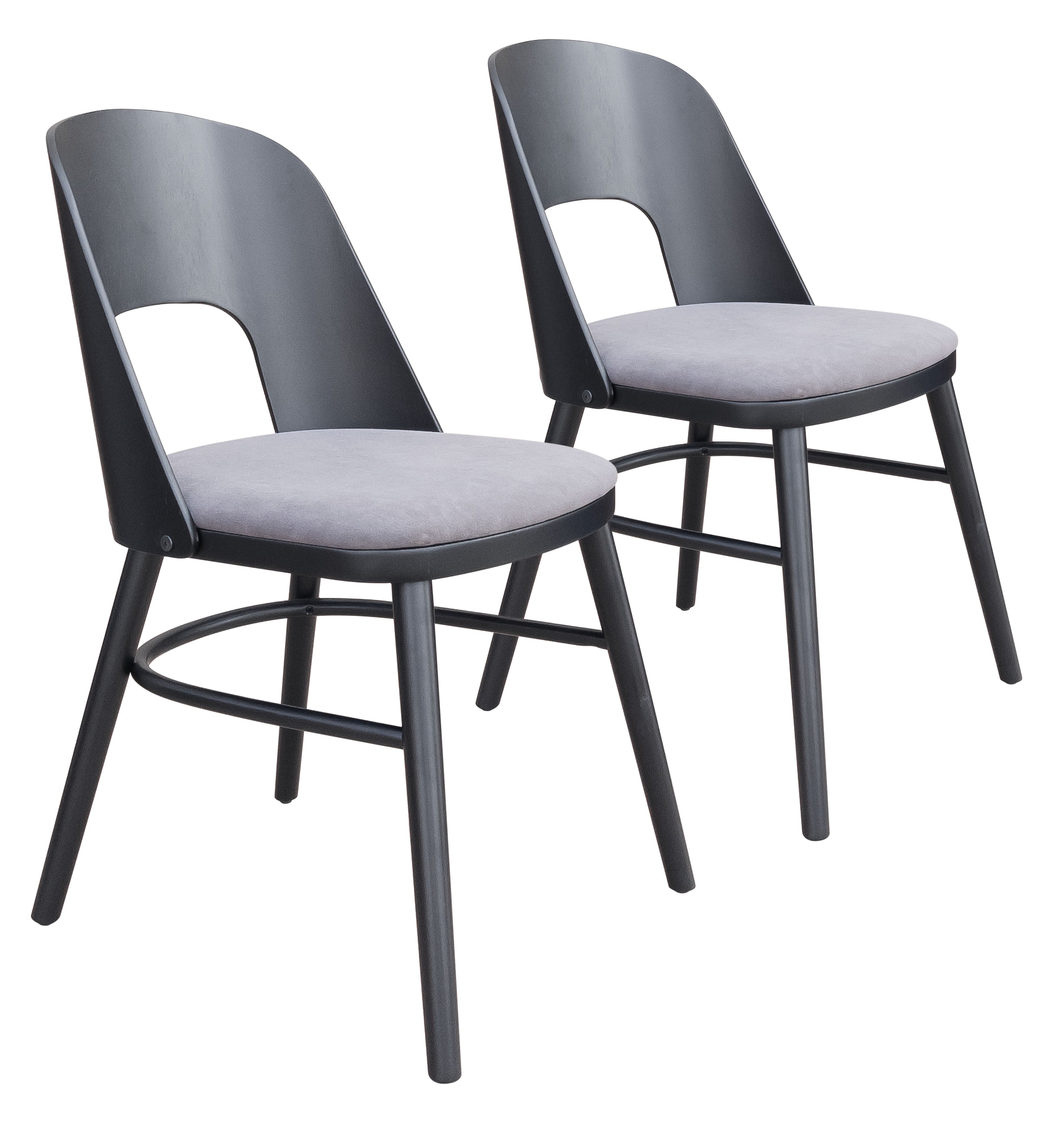 Iago Dining Chair (Set of 2) Gray & Black