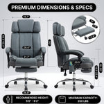Dimension diagram of the executive office chair with measurements and 350 lb capacity