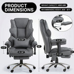 Dimension diagram of the executive office chair with measurements and 350 lb capacity