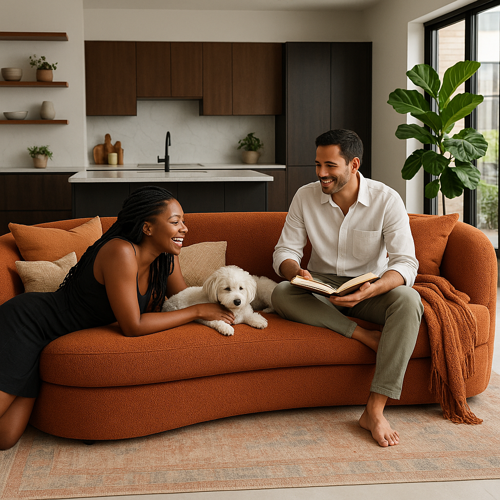 Luxury Curved Boucle Sectional - 5 Seater Half Moon Sofa for Cozy Modern Living Spaces