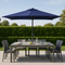 Navy Shade Pro - 9x5ft Rectangular Tilt Market Umbrella with Crank System