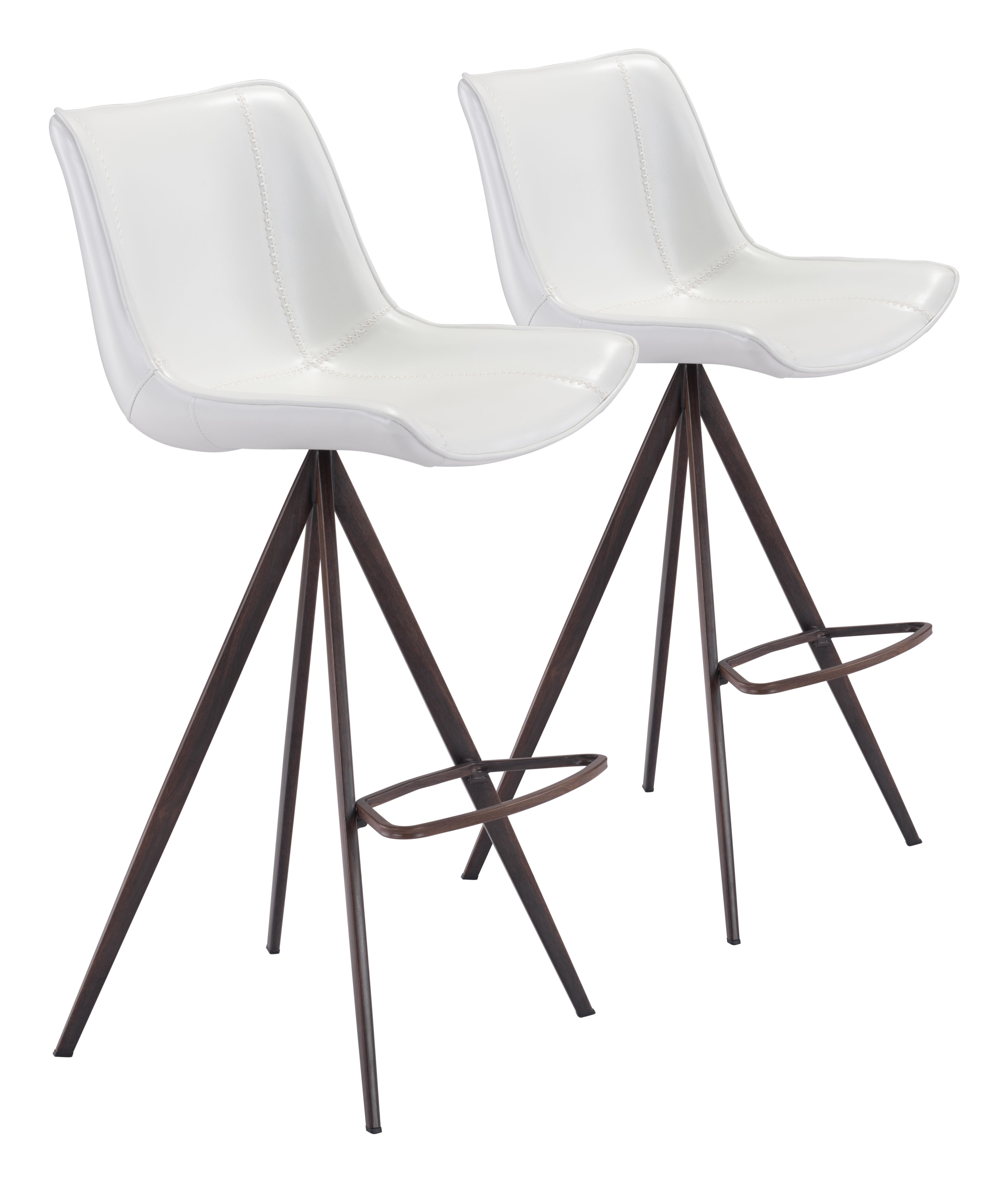 Aki Barstool White & Walnut