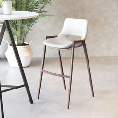 Desi Barstool White & Walnut