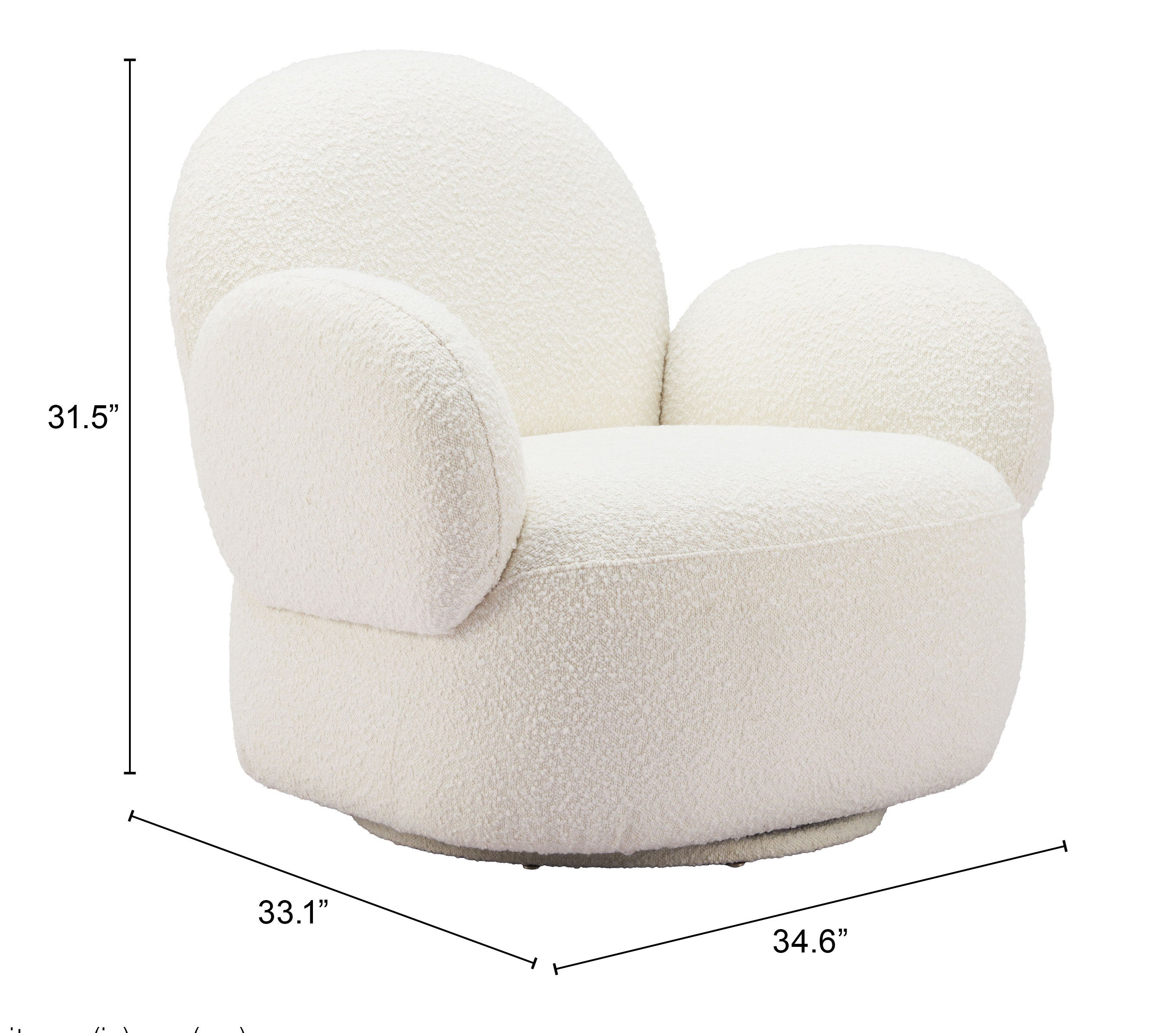 Pilka Swivel Chair White