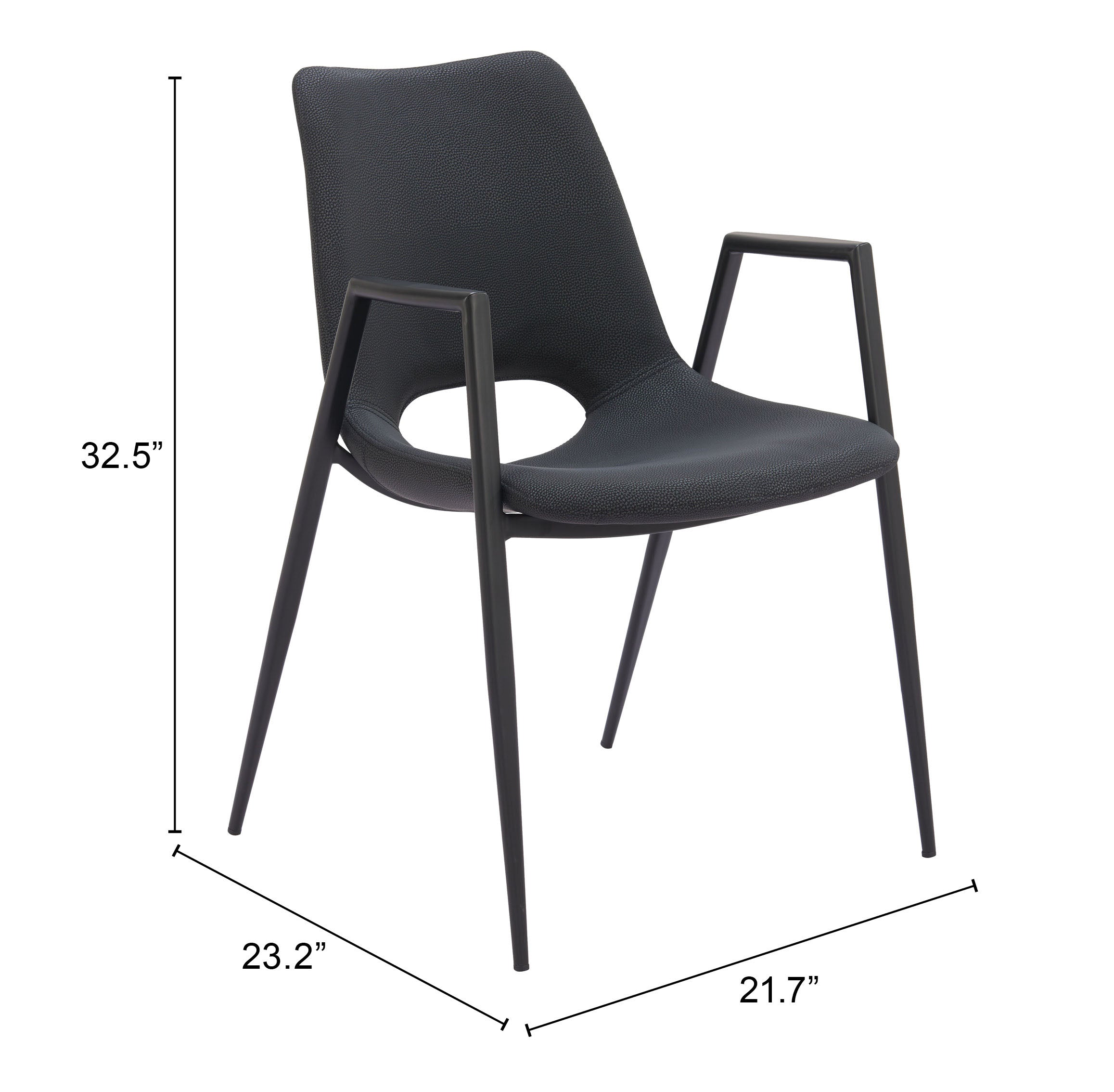 Desi Dining Chair (Set of 2) Black