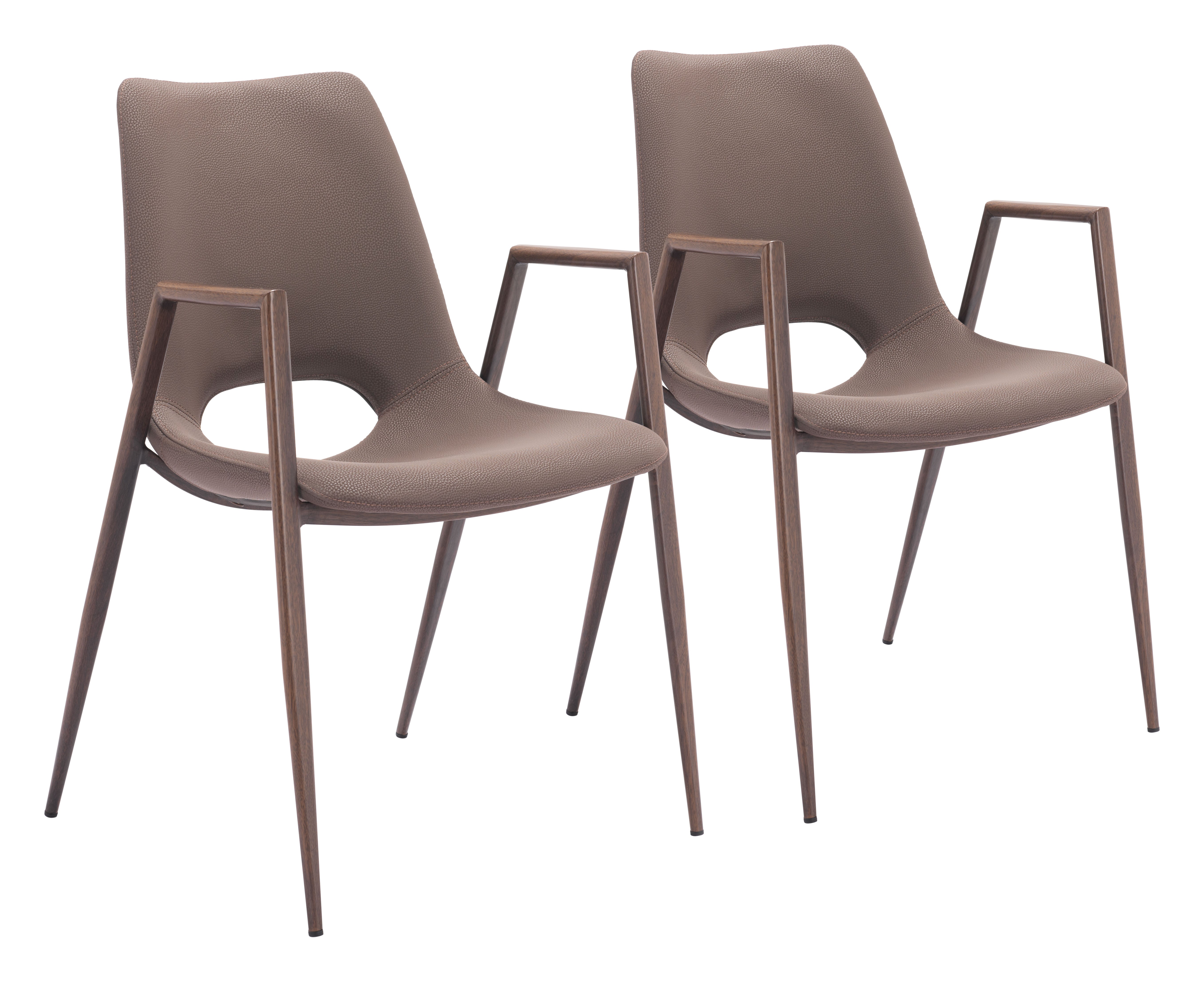 Desi Dining Chair (Set of 2) Brown & Walnut