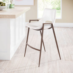 Desi Counter Stool White & Walnut