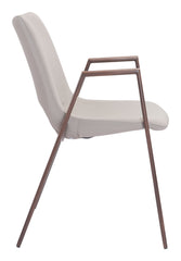 Desi Dining Chair Beige & Walnut