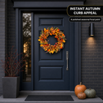 Fall wreath care tips showing recommended placement and outdoor display guidance