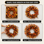 Fall wreath care tips showing recommended placement and outdoor display guidance