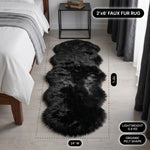 Faux fur area rug with a coffee mug on top, highlighting the 2.36-inch ultra-plush pile and lightweight design