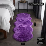 Faux fur area rug with a coffee mug on top, highlighting the 2.36-inch ultra-plush pile and lightweight design