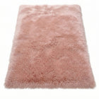 Faux fur sheepskin rug in white and yellow, shown flat from above in its natural pelt shape
