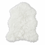 Faux sheepskin rug C-White close-up showing 2.8-inch plush pile texture