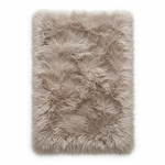 Faux sheepskin rug C-White close-up showing 2.8-inch plush pile texture