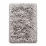 Faux sheepskin rug C-White close-up showing 2.8-inch plush pile texture