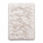 Faux sheepskin rug C-White close-up showing 2.8-inch plush pile texture