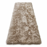 Faux sheepskin rug C-White close-up showing 2.8-inch plush pile texture