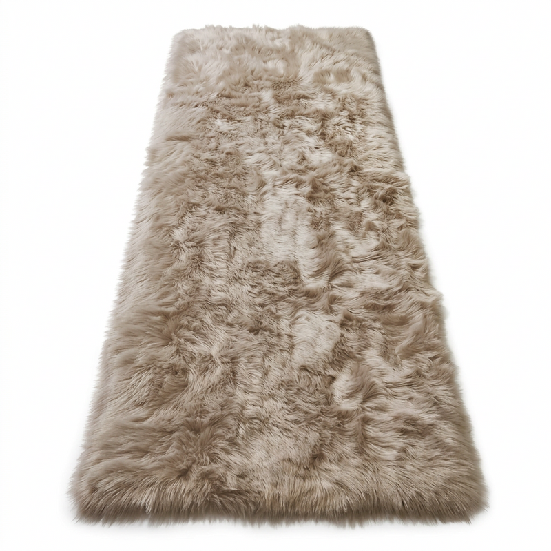 Faux sheepskin rug C-White close-up showing 2.8-inch plush pile texture