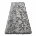 Faux sheepskin rug C-White close-up showing 2.8-inch plush pile texture