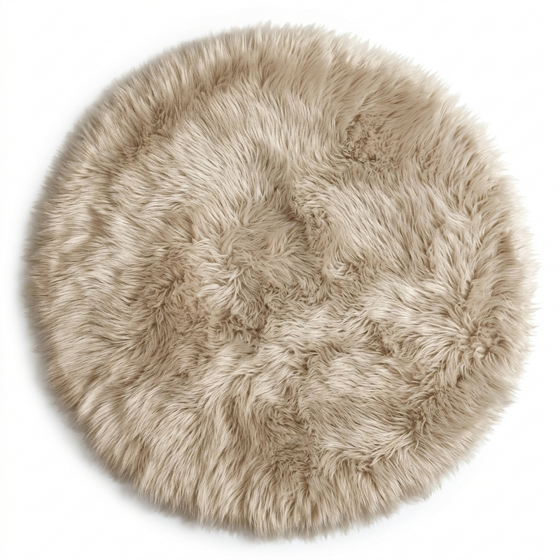 Faux sheepskin rug C-White close-up showing 2.8-inch plush pile texture