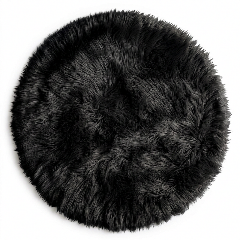 Faux sheepskin rug C-White close-up showing 2.8-inch plush pile texture