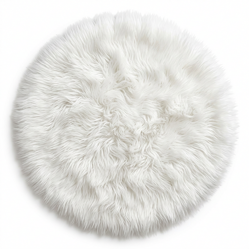 Faux sheepskin rug C-White close-up showing 2.8-inch plush pile texture