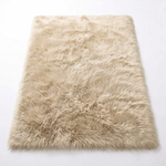 Faux sheepskin rug C-White close-up showing 2.8-inch plush pile texture
