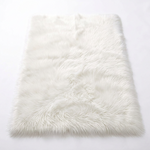 Faux sheepskin rug C-White close-up showing 2.8-inch plush pile texture