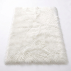 Faux sheepskin rug C-White close-up showing 2.8-inch plush pile texture