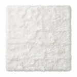 Faux sheepskin rug C-White close-up showing 2.8-inch plush pile texture