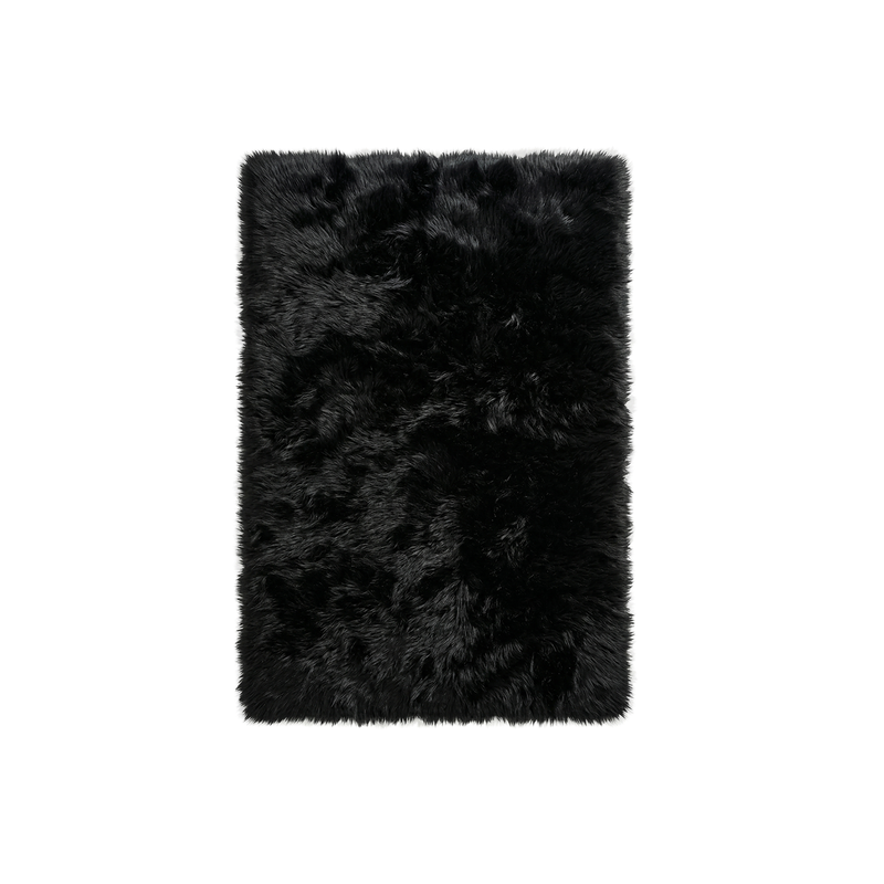 Faux sheepskin rug C-White close-up showing 2.8-inch plush pile texture