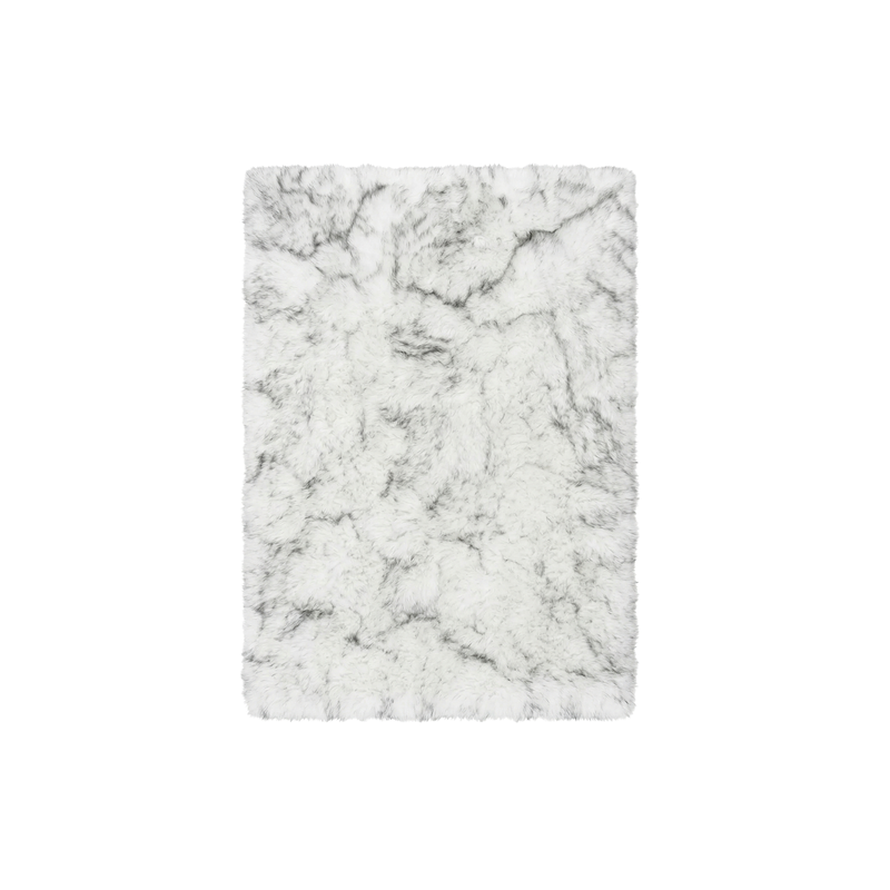 Faux sheepskin rug C-White close-up showing 2.8-inch plush pile texture