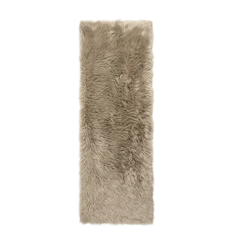 Faux sheepskin rug C-White close-up showing 2.8-inch plush pile texture