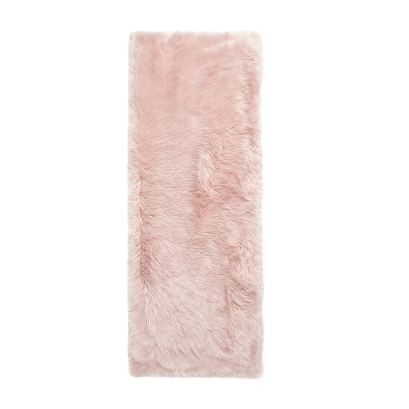 Faux sheepskin rug C-White close-up showing 2.8-inch plush pile texture