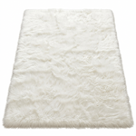 Faux sheepskin rug C-White close-up showing 2.8-inch plush pile texture
