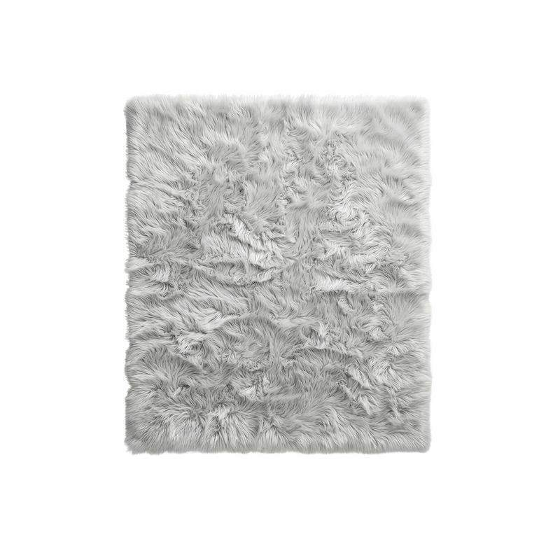 Faux sheepskin rug C-White close-up showing 2.8-inch plush pile texture