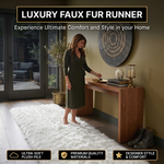 Faux sheepskin rug in nursery setting — soft fluffy area rug for kids' room