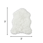 Faux sheepskin fluffy area rug detail shot showing non-slip suede backing
