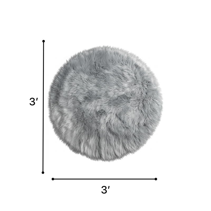 Faux sheepskin fluffy area rug detail shot showing non-slip suede backing