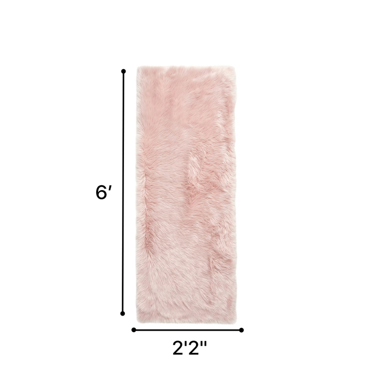 Faux sheepskin fluffy area rug detail shot showing non-slip suede backing